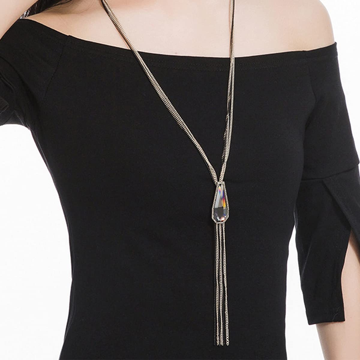 Elegant Women's Mecool Crystal Pendant Necklace for Parties & Gifts