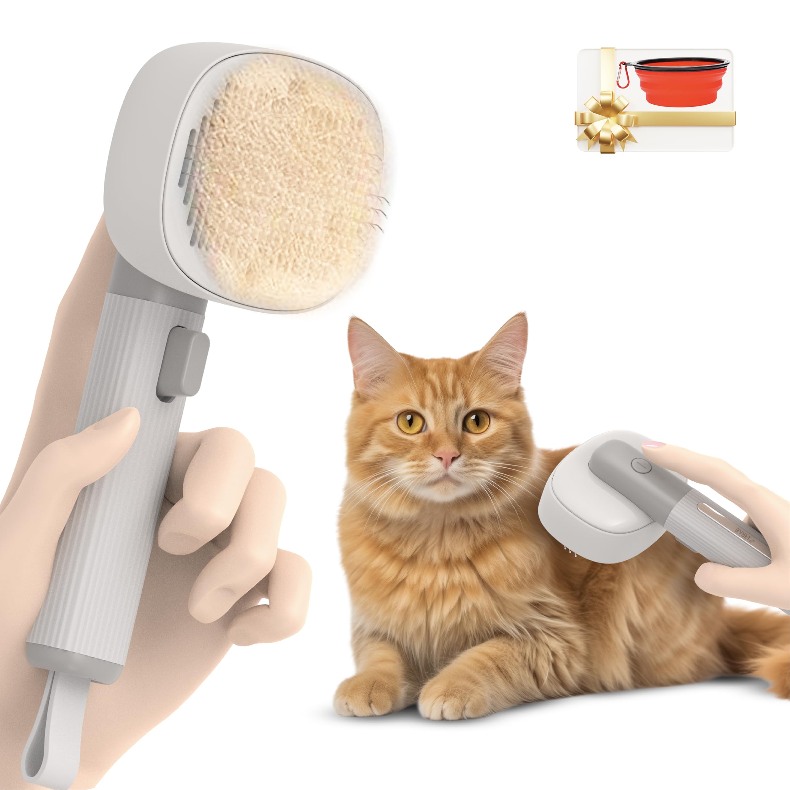 Self-Cleaning Pet Brush - BARFI Shedding Tool with Massager for Cats & Dogs - Home Grooming Essential