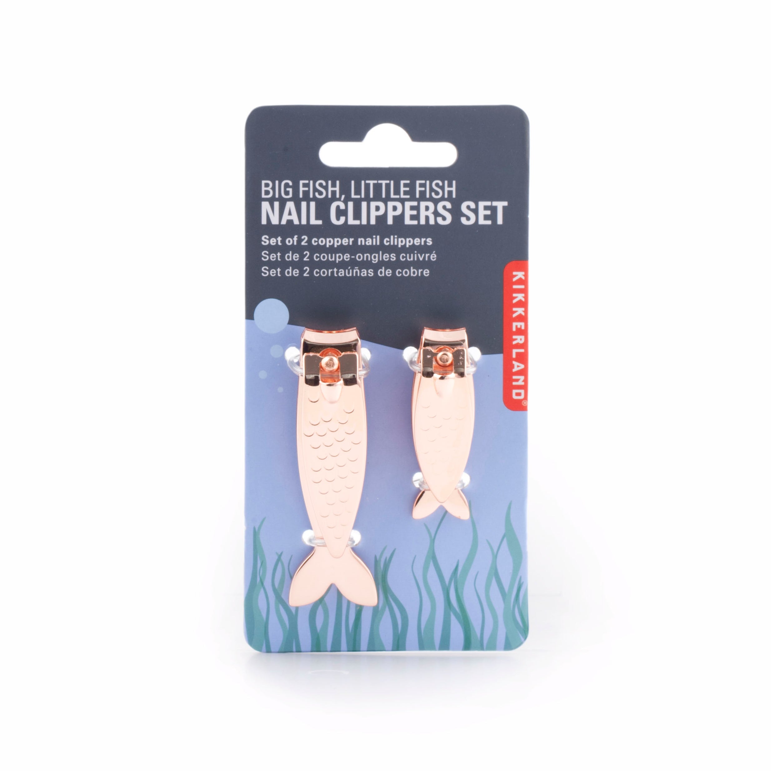 Premium Copper Fish-Shaped Nail Clippers Set - Big Fish & Little Fish Design - Durable Stainless Steel Blades - Perfect for Home, Travel & Gifts - Ideal for Manicures and Personal Grooming Kits