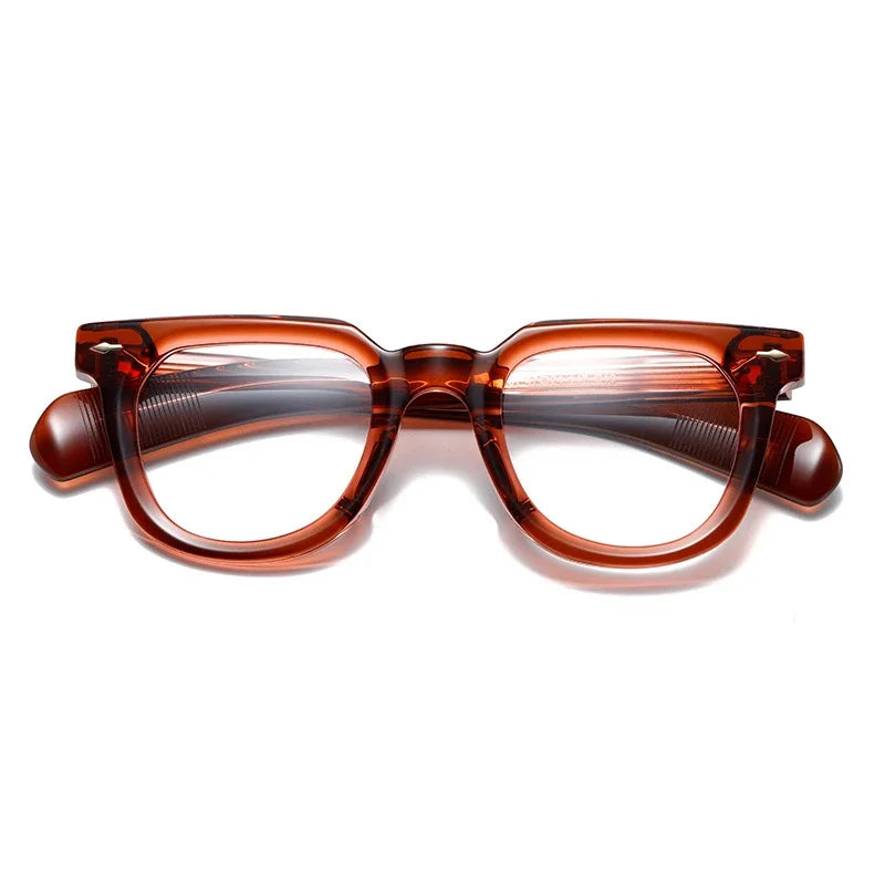 Aror Unisex Full Rim Square Thick Acetate Eyeglasses 14747 - Stylish & Durable Glasses for Men & Women - Perfect for Reading, Work, and Fashion Accessories