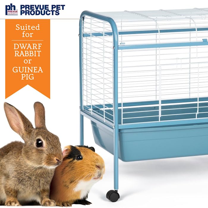 Small Animal Cage with Rolling Stand - Portable Pet Home for Hamsters, Guinea Pigs & Rabbits - Perfect for Indoor Use, Playtime & Easy Cleaning