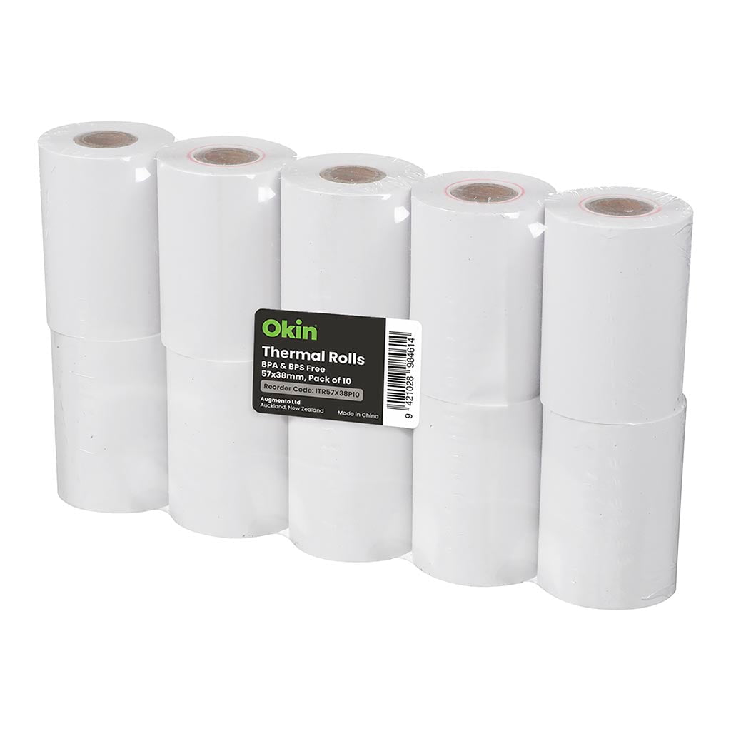 57mm x 38mm Thermal Paper Rolls - 10 Pack POS Receipt Paper for Cash Registers, Credit Card Machines & ATM - Compatible with Eftpos, POS Systems & Thermal Printers
