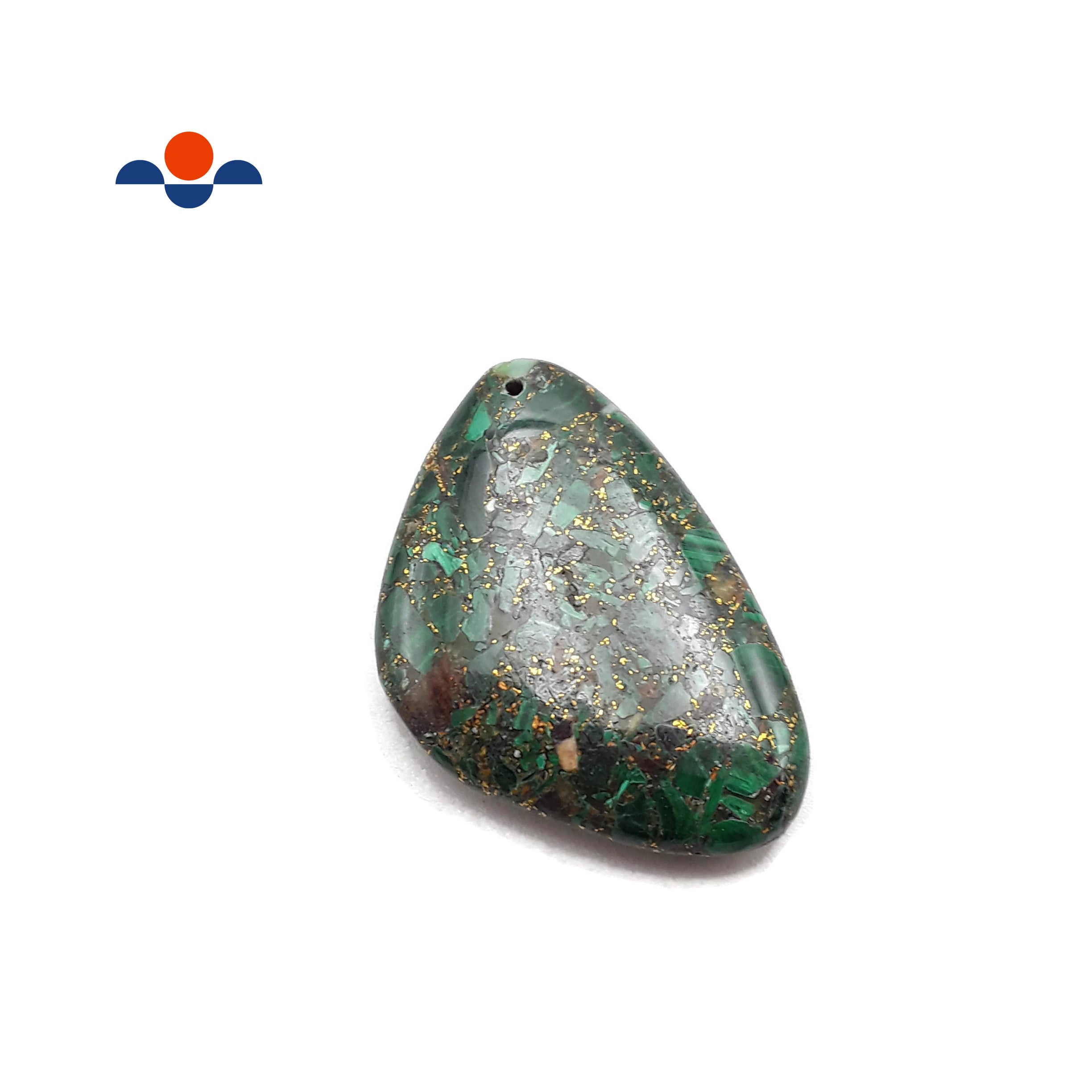 Natural Malachite and Gold Matrix Pendant - Unique Irregular Shape (30x45mm) - Handmade Jewelry for Women - Perfect for Boho, Vintage & Spiritual Fashion