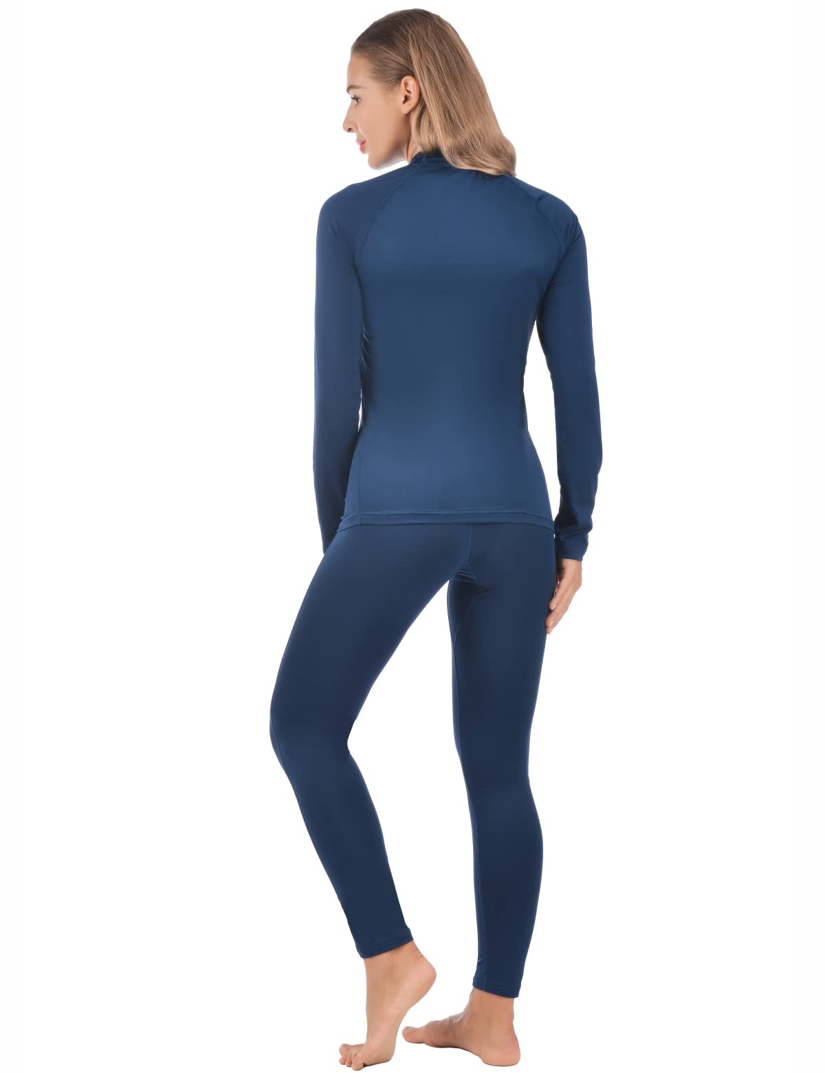 Qualidyne Women's Thermal Underwear Set - Ultra Soft Fleece Base Layer Top & Bottom for Winter Sports, Hiking & Cold Weather Activities