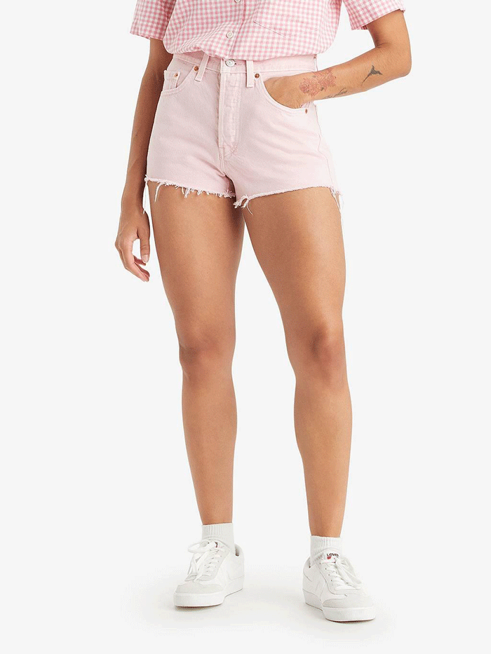 Levi's Women's 501 Original Fit Shorts in Pink | High Waist Denim Shorts for Women | Casual Summer Outfits & Beach Wear