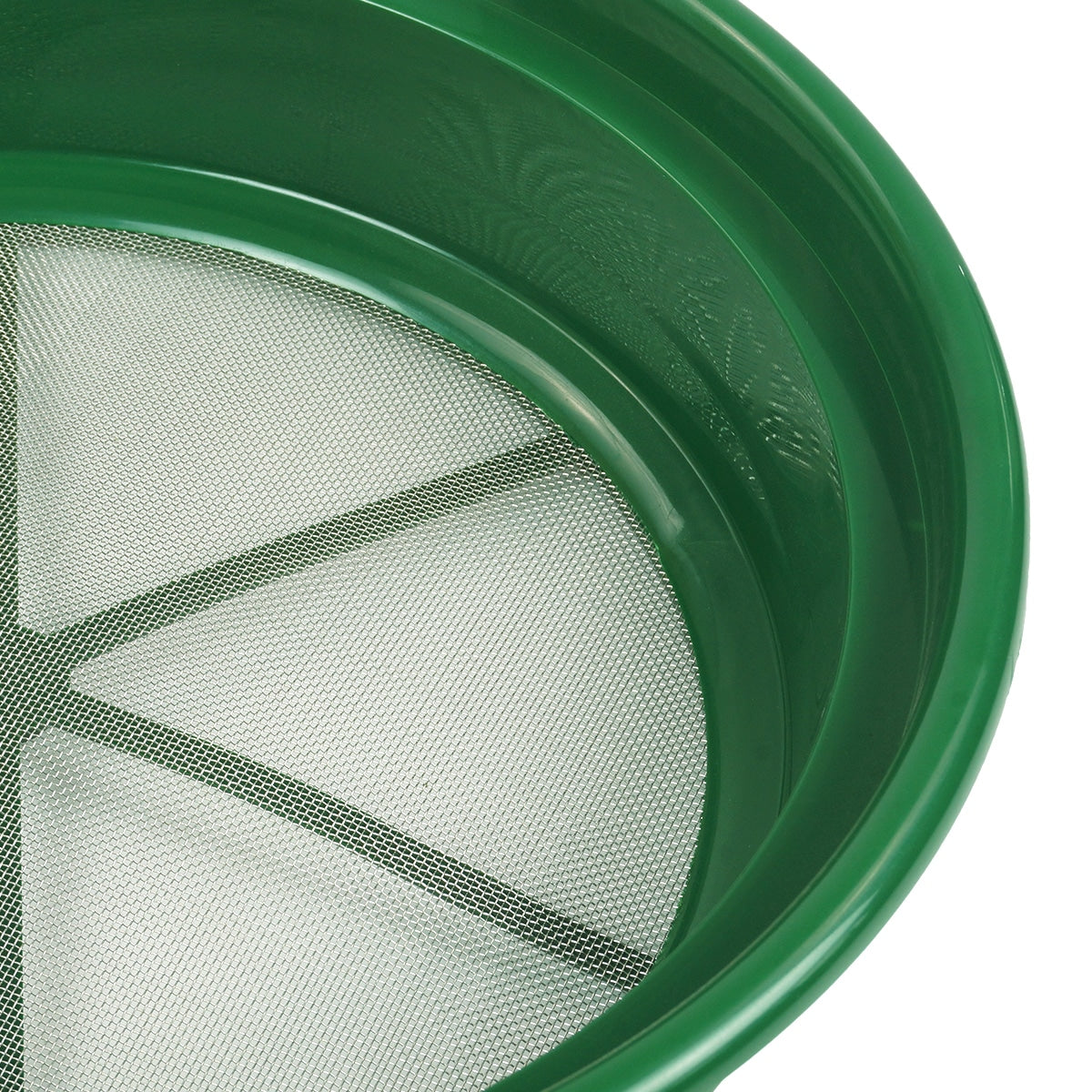 3-Piece Green Plastic Gold Sifting Pan Set with Stackable Classifier Mesh - 1/8