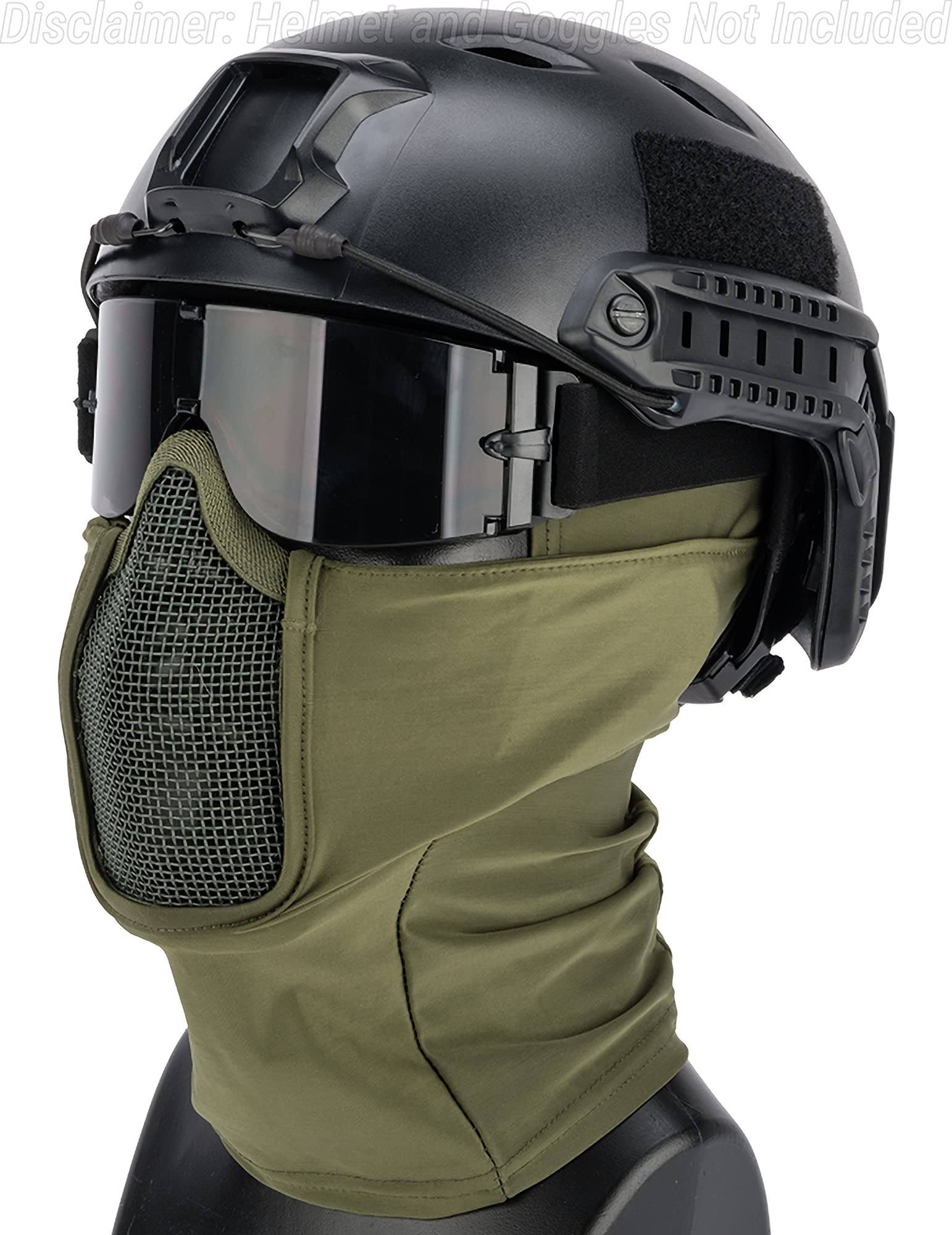 Matrix Shadow Fighter Airsoft Hood with Mesh Mouth Protector - OD Green Tactical Headgear for Airsoft, Paintball & Outdoor Sports | Perfect for CQB, Milsim & Tactical Training