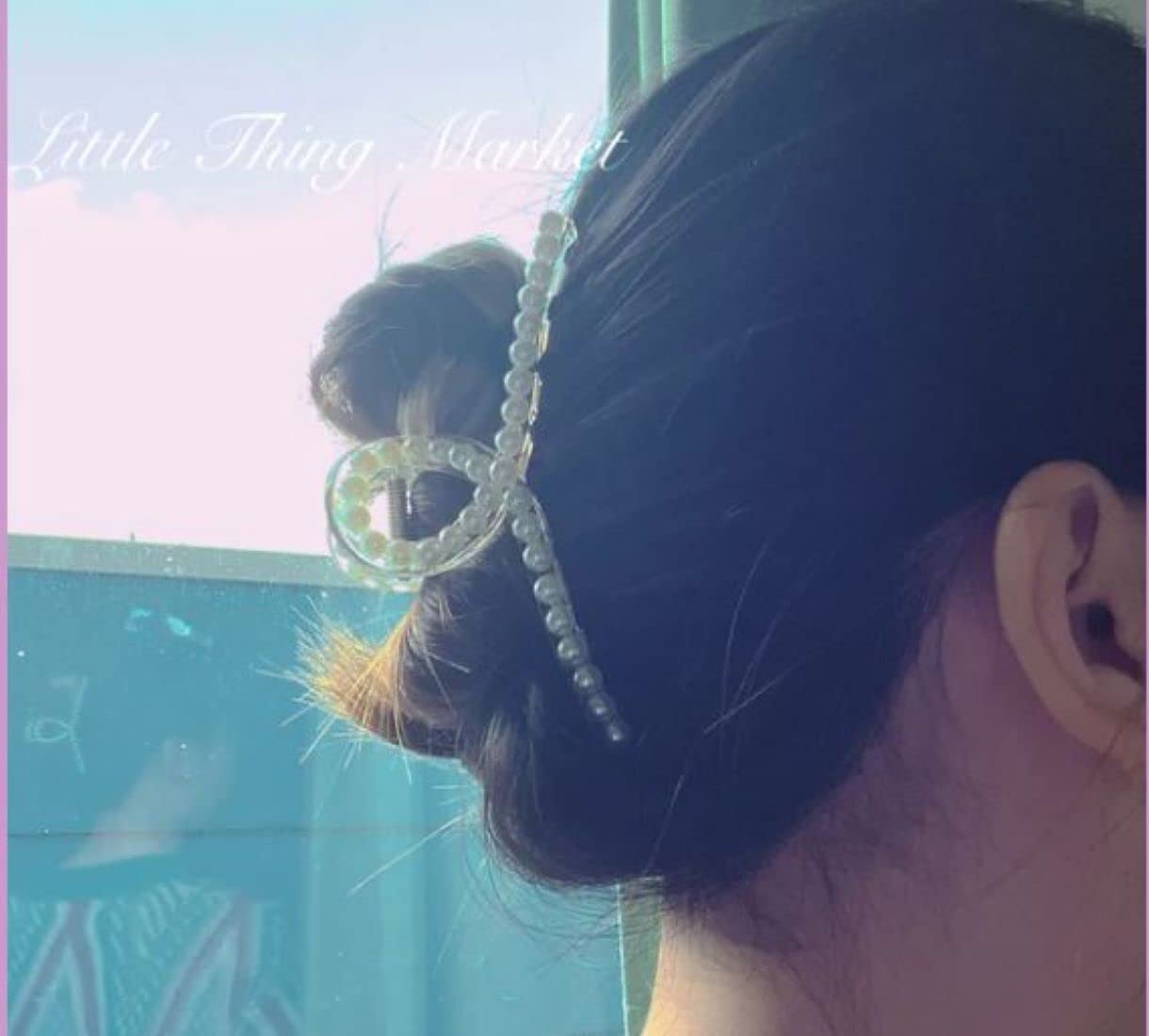 DENICRAAS Pearl Knot Hair Clips for Women - Strong Hold Jaw Clips, Non-Slip Barrettes Hair Accessories for Women, Girls, Daughter & Girlfriend - Perfect for Birthday Gifts, Business Events & Everyday Styling