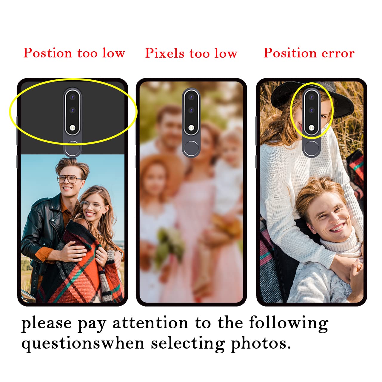 Custom Personalized Photo Text Name Phone Case for Nokia 3.1 Plus - Anti-Scratch Soft TPU Protective Cover (Black) - Perfect for Gifts, Travel & Everyday Protection
