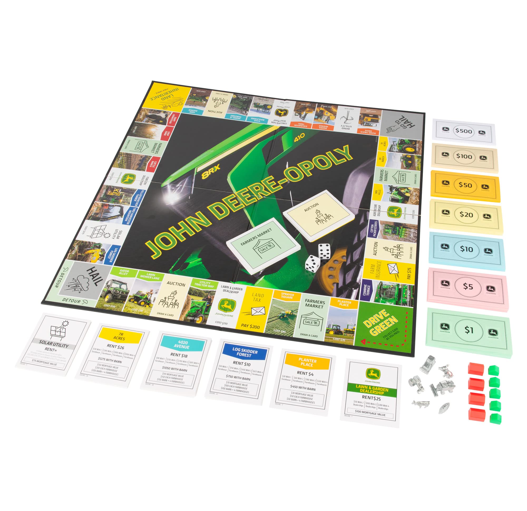 John Deere-opoly Kids Board Game - Fun Cooperative Farming & Tractor Themed Family Board Game for Ages 8+ | Perfect for Family Game Night, Birthday Gifts & Educational Farm-Themed Activities