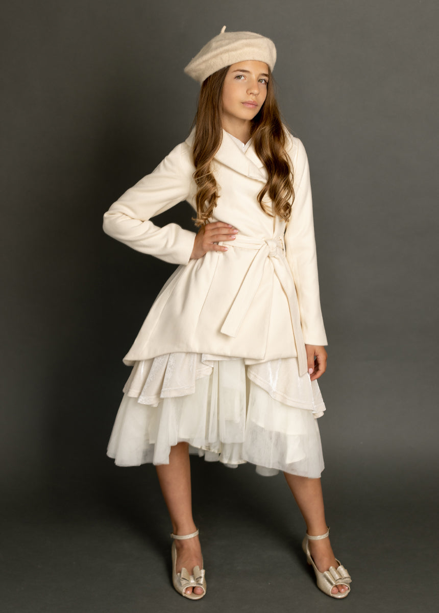 Audrah Cream Petticoat Dress for Women - Vintage Lace Tea Dress for Weddings, Parties & Special Occasions