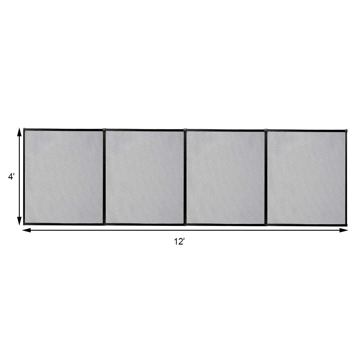 Giantex 4' x 12' In-Ground Pool Safety Fence Kit - Removable Mesh Barrier with 2 Size Sleeves for Child & Pet Protection - Durable Swimming Pool Fence for Backyard, Garden, and Outdoor Safety