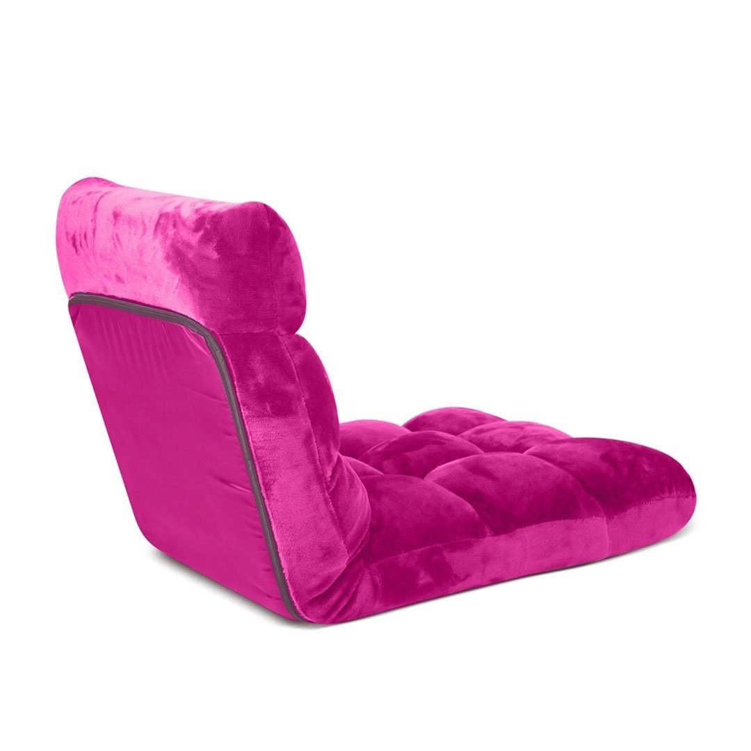 4X Floor Recliner Folding Lounge Sofa Futon Couch - Adjustable Folding Chair with Cushion, Pink - Perfect for Living Room, Bedroom, Dorm, or Outdoor Relaxation