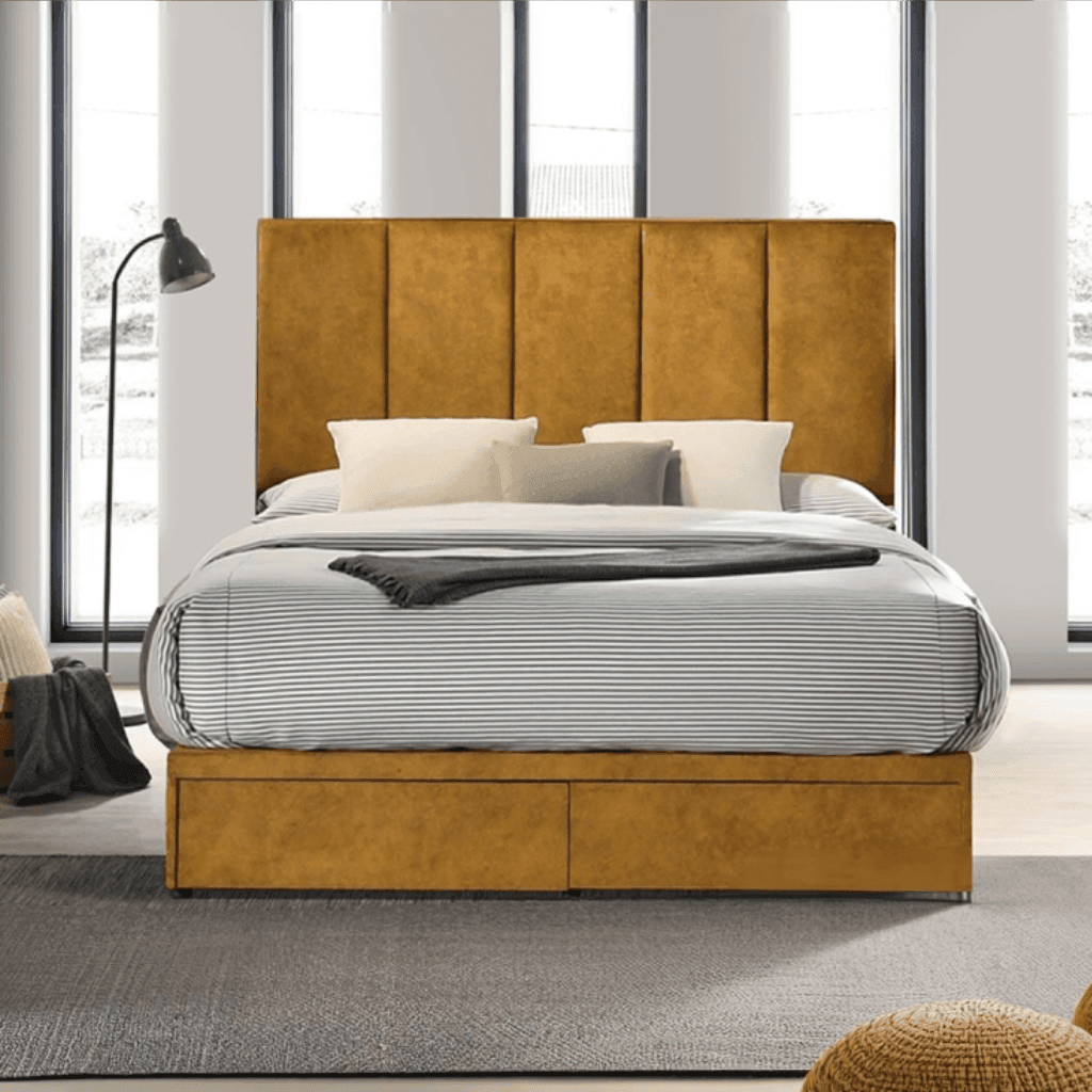 Gavitz Fabric Drawer Bed with Front Storage - Underbed Organizer for Clothes, Shoes & Bedding | Space-Saving Bed Frame with Drawers for Small Bedrooms & Dorm Rooms