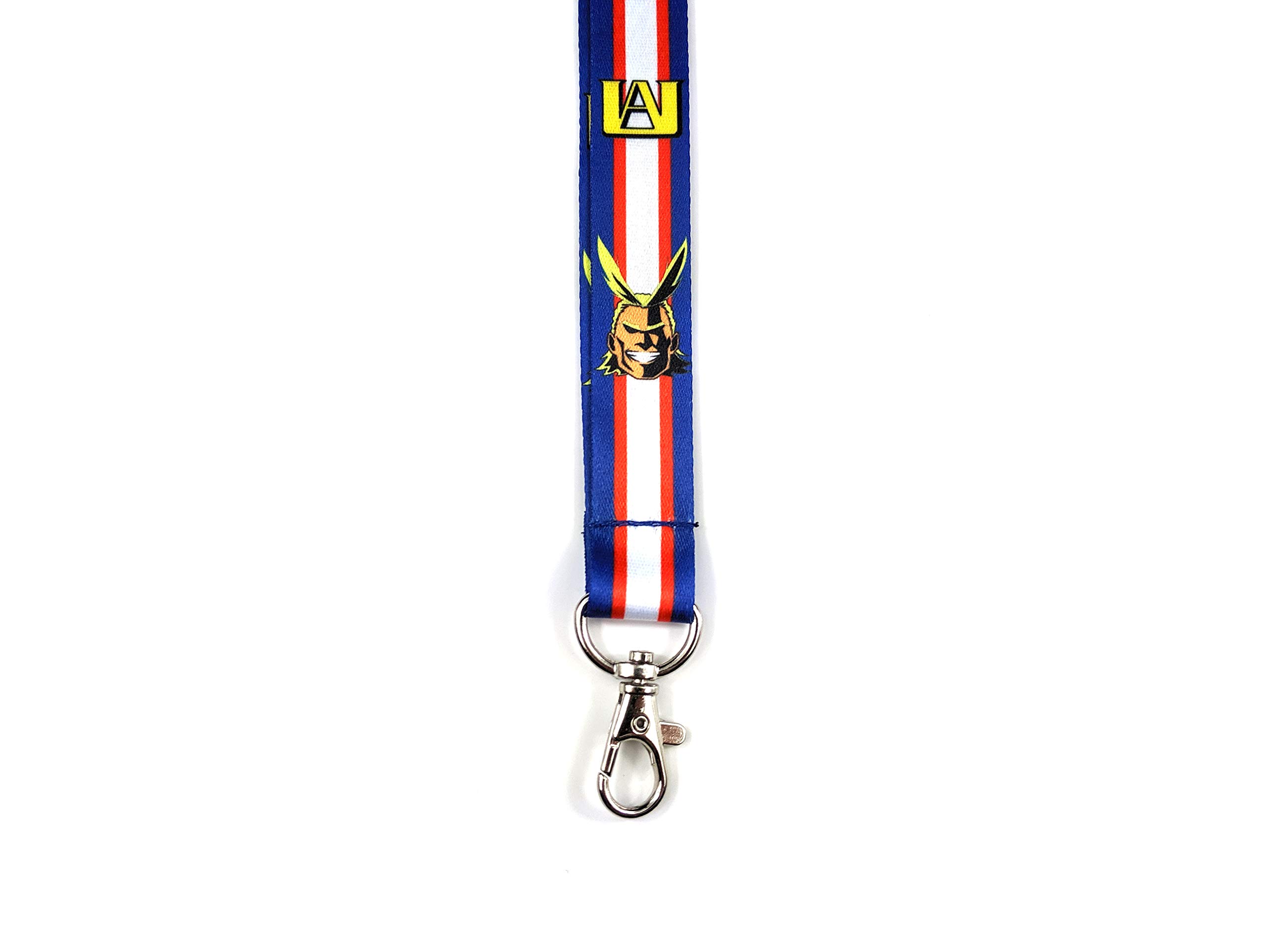 Academia All Might Neck Lanyard with Claw Clasp - Secure Key Holder, ID Badge Holder & Whistle Holder for Cosplay, Work & School | Anime Accessories for My Hero Academia Fans
