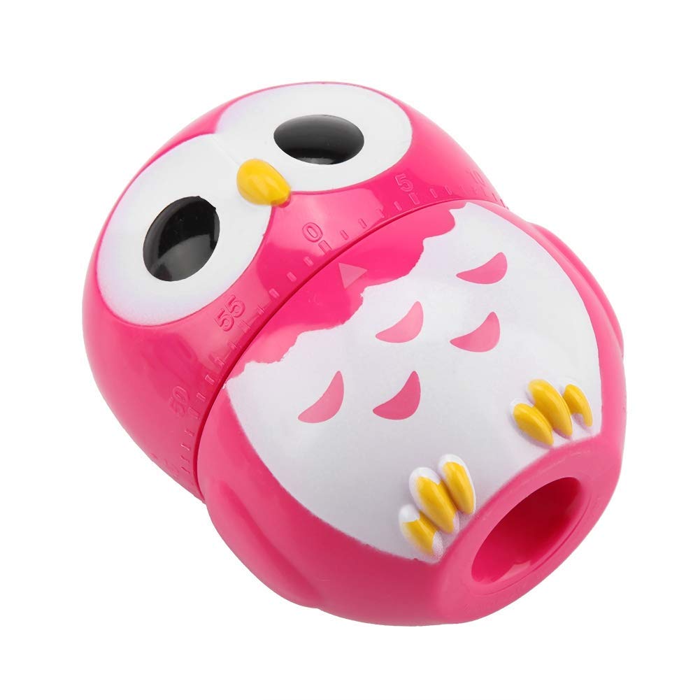 Cute Owl Shape Kitchen Timer - Mechanical Cooking Countdown Clock with Alarm, Portable Rose Design for Baking, Meal Prep, and Home Kitchen Use