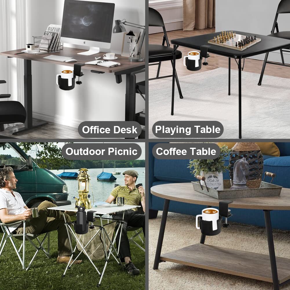 180° Rotating Under Desk Cup Holder - Anti-Spill Coffee Mug & Water Bottle Stand for Home, Office, School - Perfect for Workspace Organization & Clutter-Free Desks
