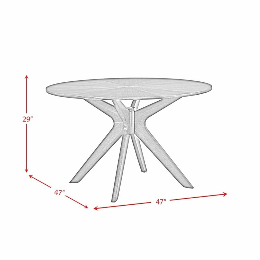 Picket House Furnishings Wynden Standard Height Dining Table - 42 Inch Round Wooden Kitchen Table for 4-6 People | Perfect for Small Spaces, Breakfast Nook & Apartment Dining | Rustic Farmhouse Style