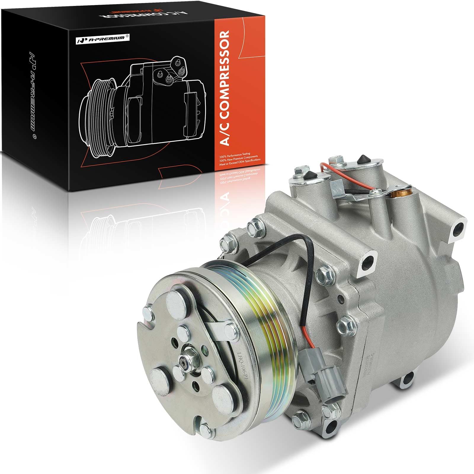 Premium AC Compressor with Clutch for 1992-1993 Honda Civic & 1993 Civic del Sol - 4 Groove Pulley Replacement Part - Perfect for Summer Car Cooling & AC System Repair