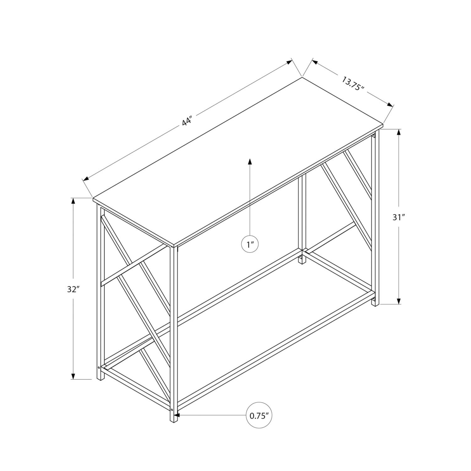 Monarch Specialties 3534 Modern Accent Table - 44