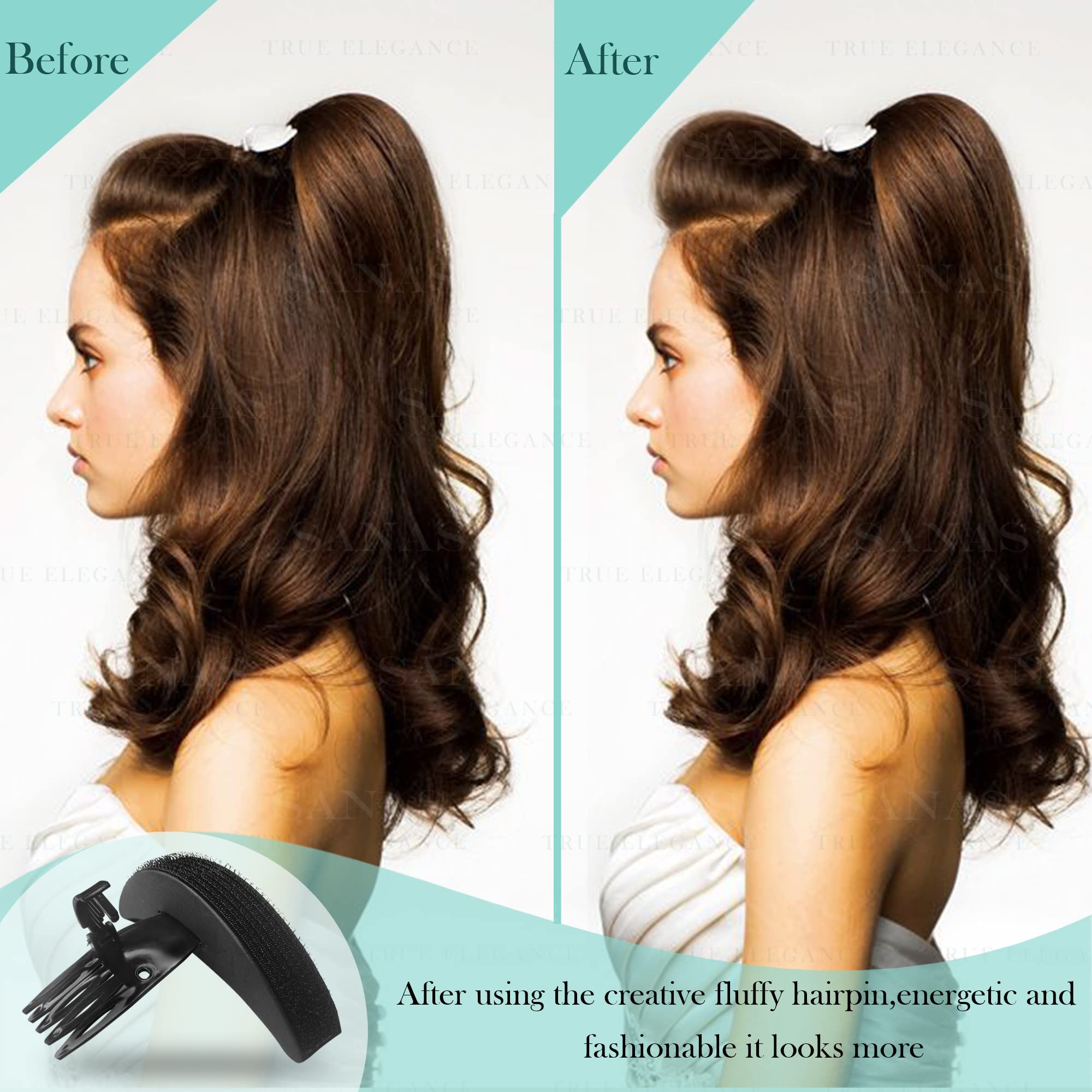 Sanas Puff Maker for Hair - 2Pc Hair Bun Maker with Inserts, Bumpits for Hair Puff, Hairstyling Tools for Women - Perfect for Updos, Ponytails & Voluminous Styles