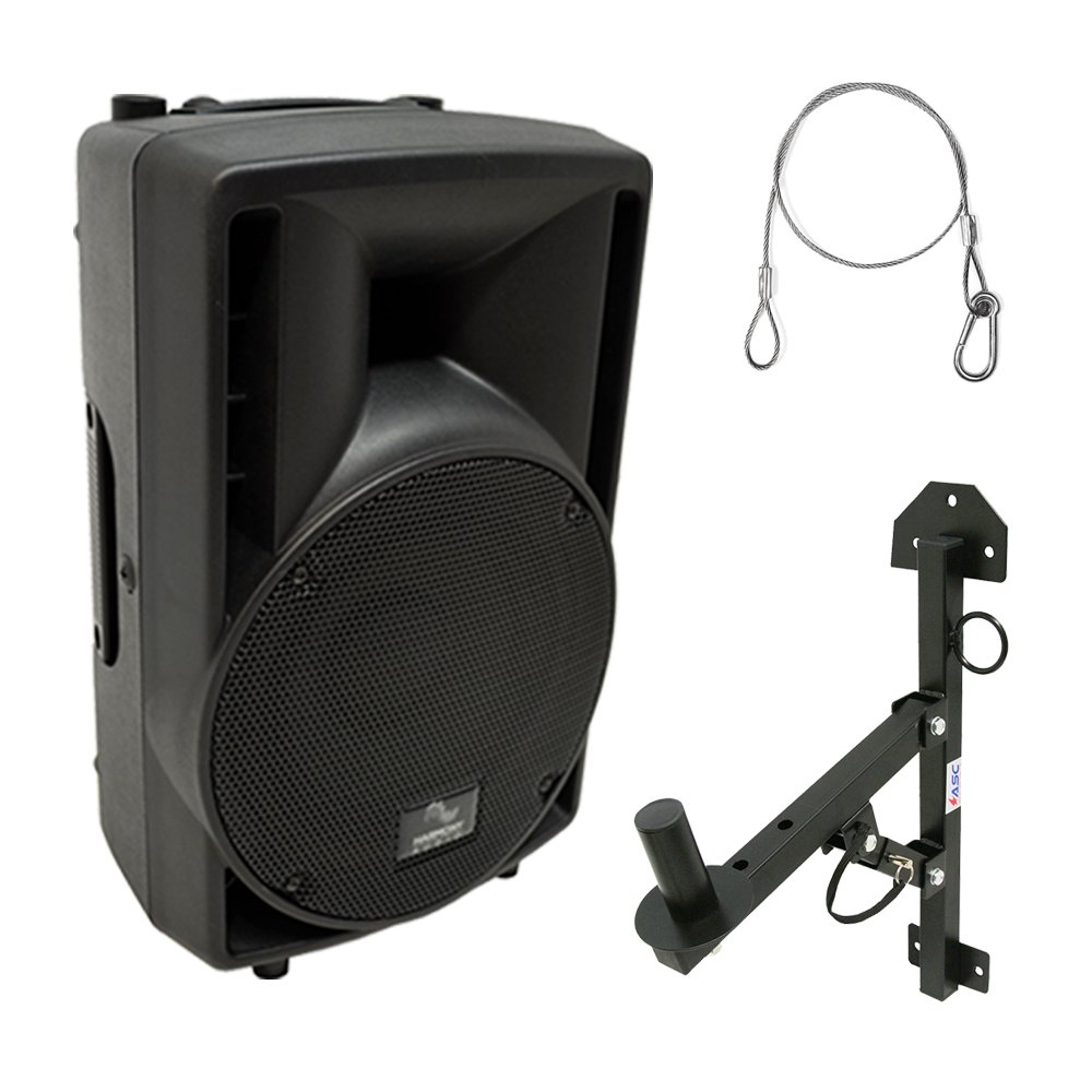 Harmony Audio HA-C8A Pro DJ 8-Inch 300W Powered PA Speaker with Wall Mount - Perfect for DJ Gigs, Live Music Performances & Outdoor Events