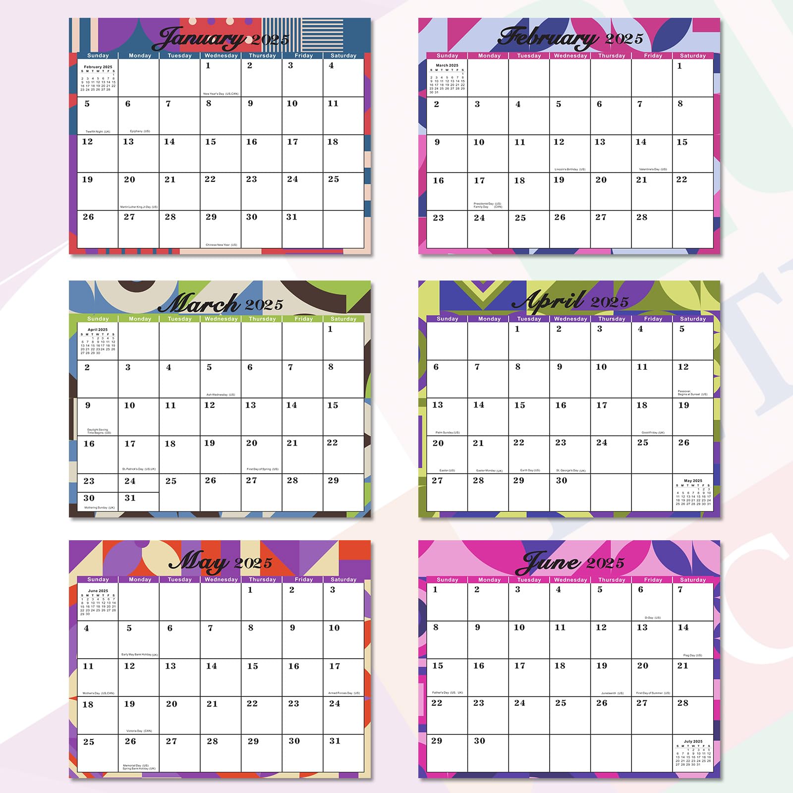 2025 Magnetic Refrigerator Calendar - 12 Month View, Retro Style Family Organizer with Event & Appointment Reminders - Perfect for Kitchen, Office & Home Planning