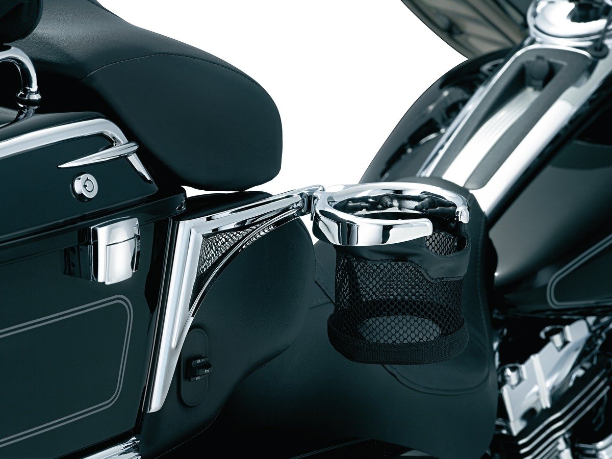 Kuryakyn 1482 Right Side Drink Holder Basket - Universal Motorcycle Cup Holder for Harley, Honda, Yamaha - Perfect for Road Trips & Outdoor Adventures