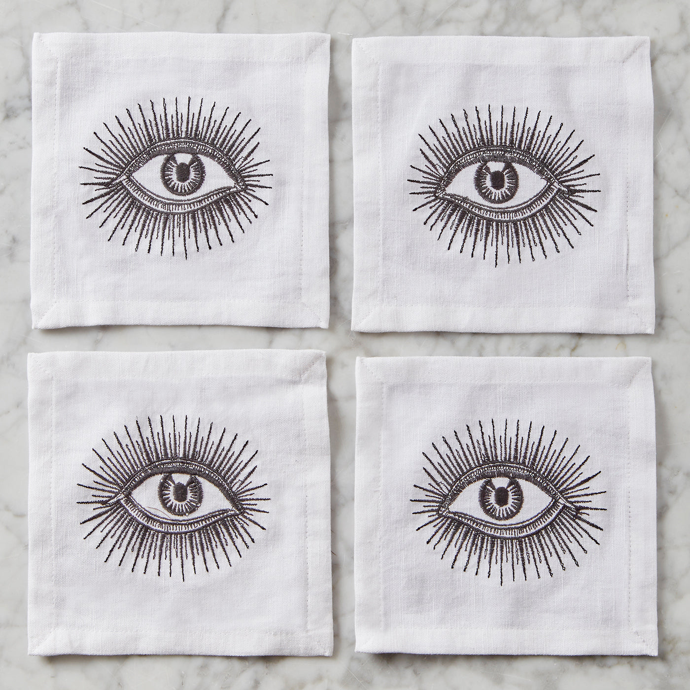 Premium Cocktail Napkins for Parties - Elegant Eyes Design, 100-Pack Disposable Drink Coasters for Weddings, Bars & Home Entertaining