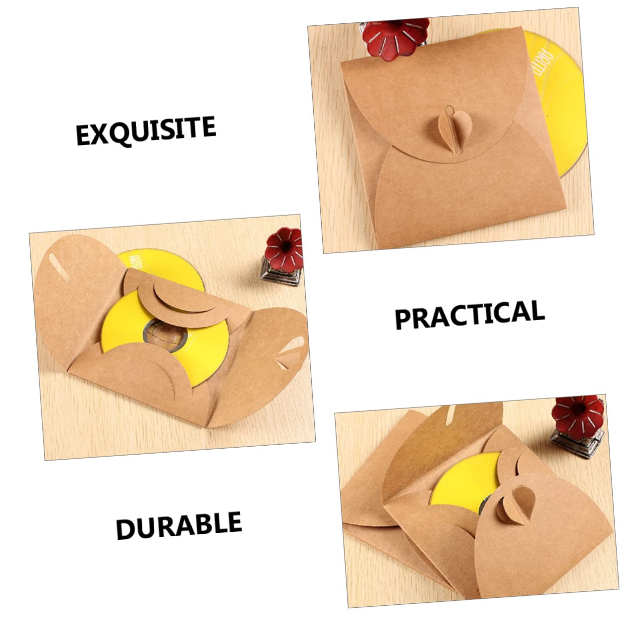 150 Pcs Eco-Friendly Kraft Paper CD/DVD Sleeves - Acid-Free Protective Envelopes for Music, Movies & Data Storage | Perfect for Organizing Media Collections, Archiving & Gifting