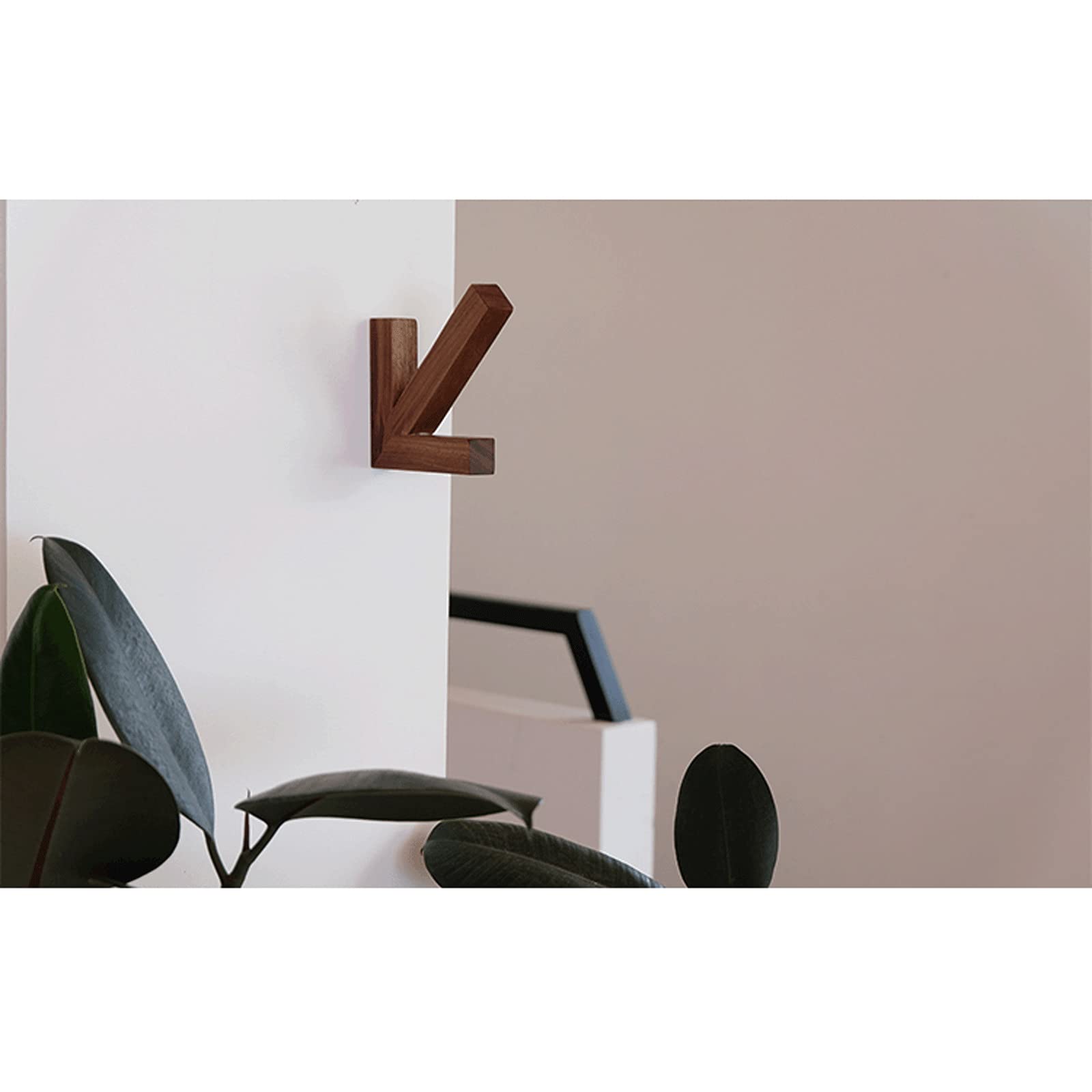 Natural Wood Coat Hooks - Wall Mounted Hangers for Jackets, Hats & Bags | Solid Black Walnut Wooden Hooks | Durable Wall Decoration & Storage Solution for Entryway, Bedroom & Bathroom