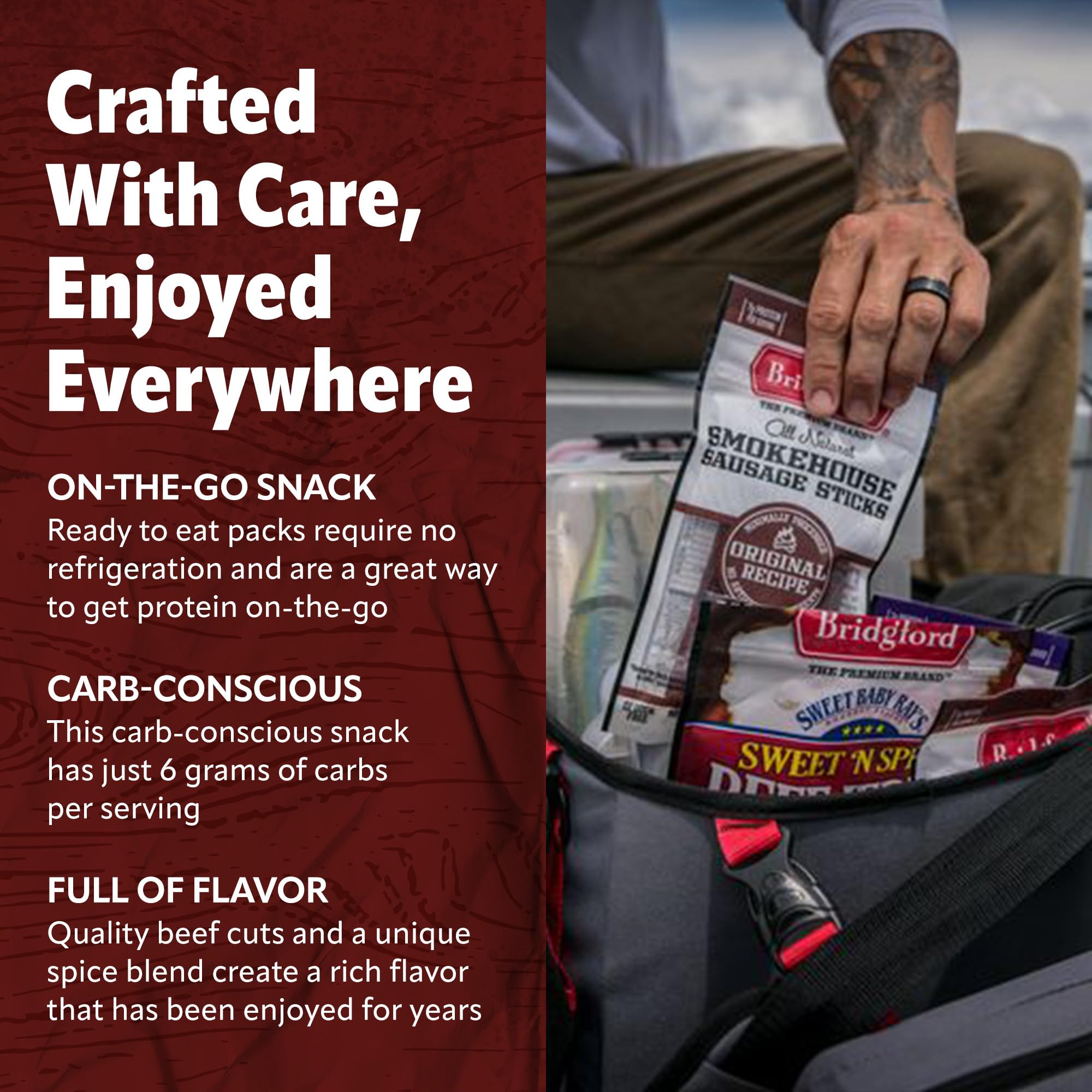 Bridgford Beef Snack Bites 4 oz (Pack of 4) - Gluten Free, Zero Carb, Keto-Friendly Meat Snacks for Adults - High Protein Ready-to-Eat Snacks for Travel, Hiking, Office & On-the-Go Lifestyle