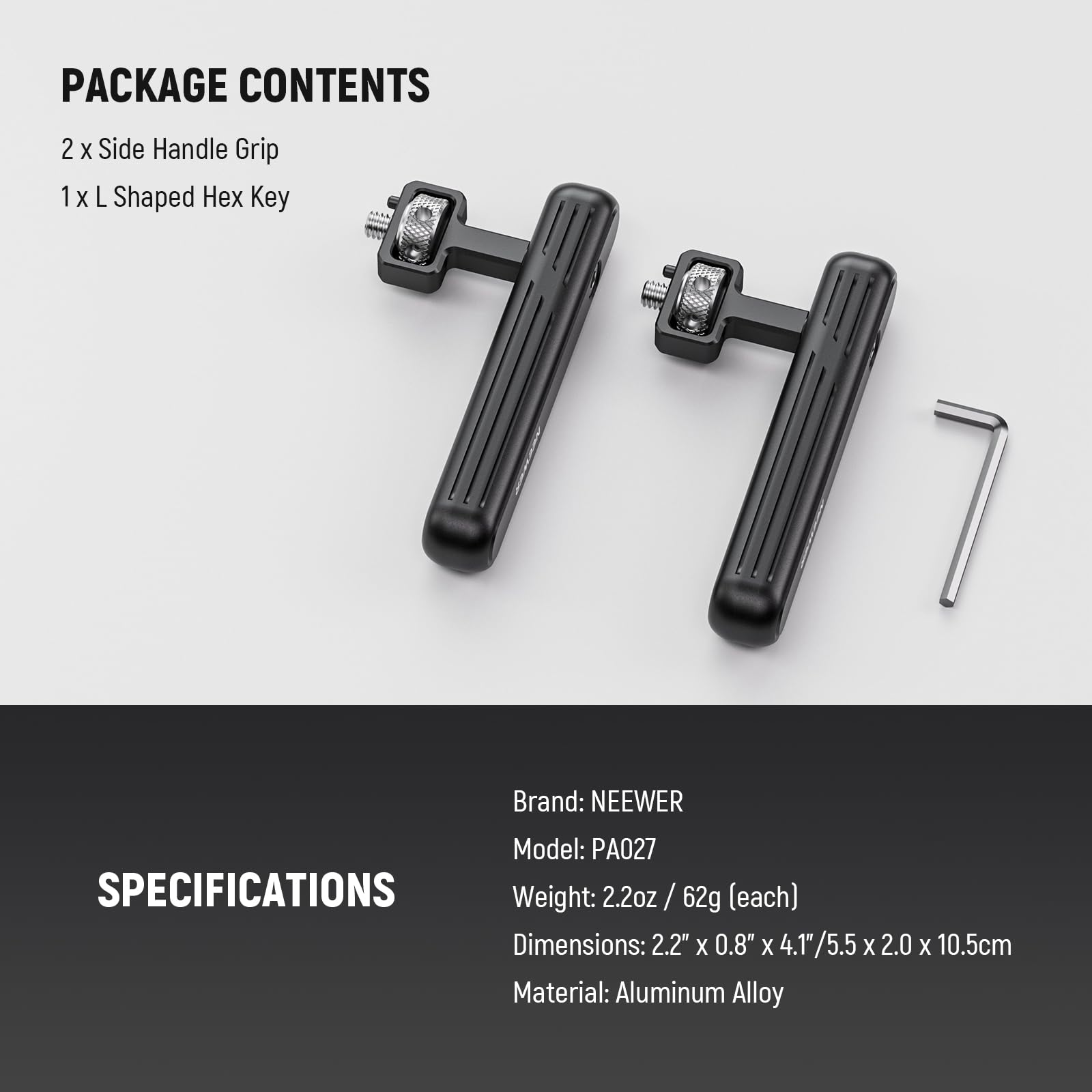 Neewer 2 Pack Rotatable Side Handle/Top Handle for iPhone 16 15 Pro Max & Samsung S24 S23 - 1/4