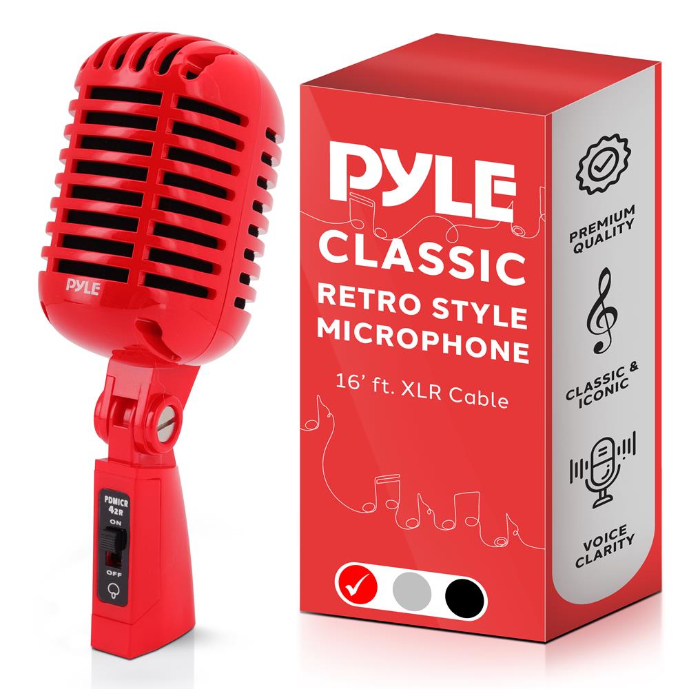 Vintage Retro Classic Microphone - Black | Professional Studio Recording, Karaoke, Podcasting & Home Entertainment