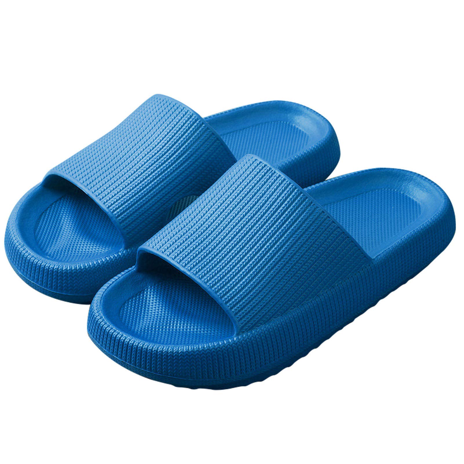 **Non-Slip Quick-Dry EVA Pillow Slides - Thick Sole Platform Sandals for Women & Men | Super Soft Bathroom Slippers for Home, Spa & Poolside Comfort**