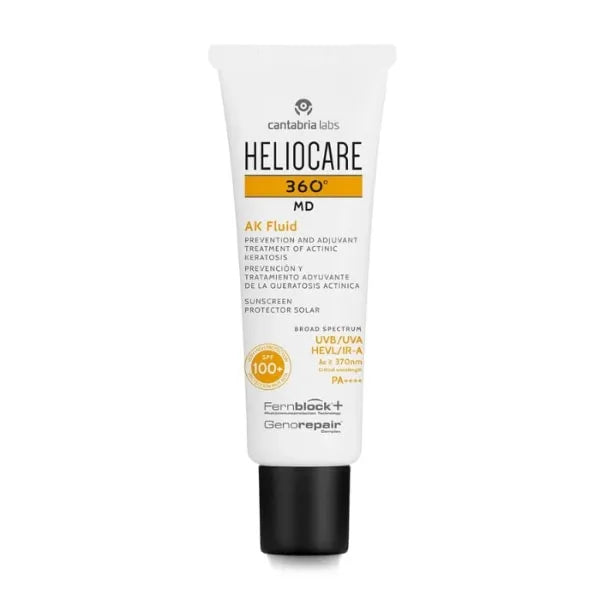 Heliocare 360 AK Fluid SPF100+ Sunscreen - Broad Spectrum UVA/UVB Protection, Water Resistant, Lightweight Formula for Face & Body | Perfect for Outdoor Activities, Beach, Swimming & Daily Sun Protection