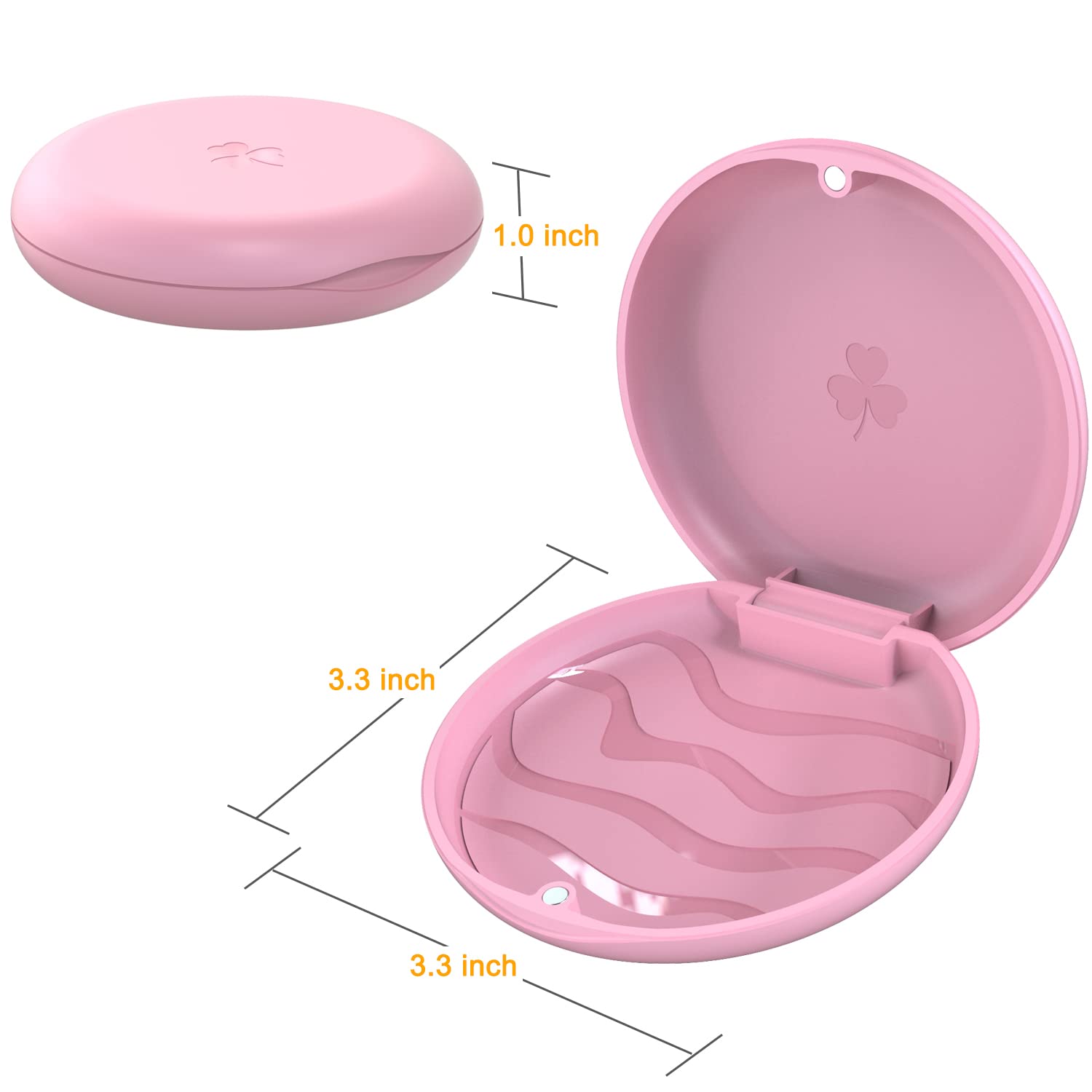ARGOMAX 2 Pack Retainer Storage Case - BPA-Free Orthodontic Aligner Holder, Denture & Mouth Guard Travel Container (Pink) - Perfect for School, Gym & Travel Accessories Organization