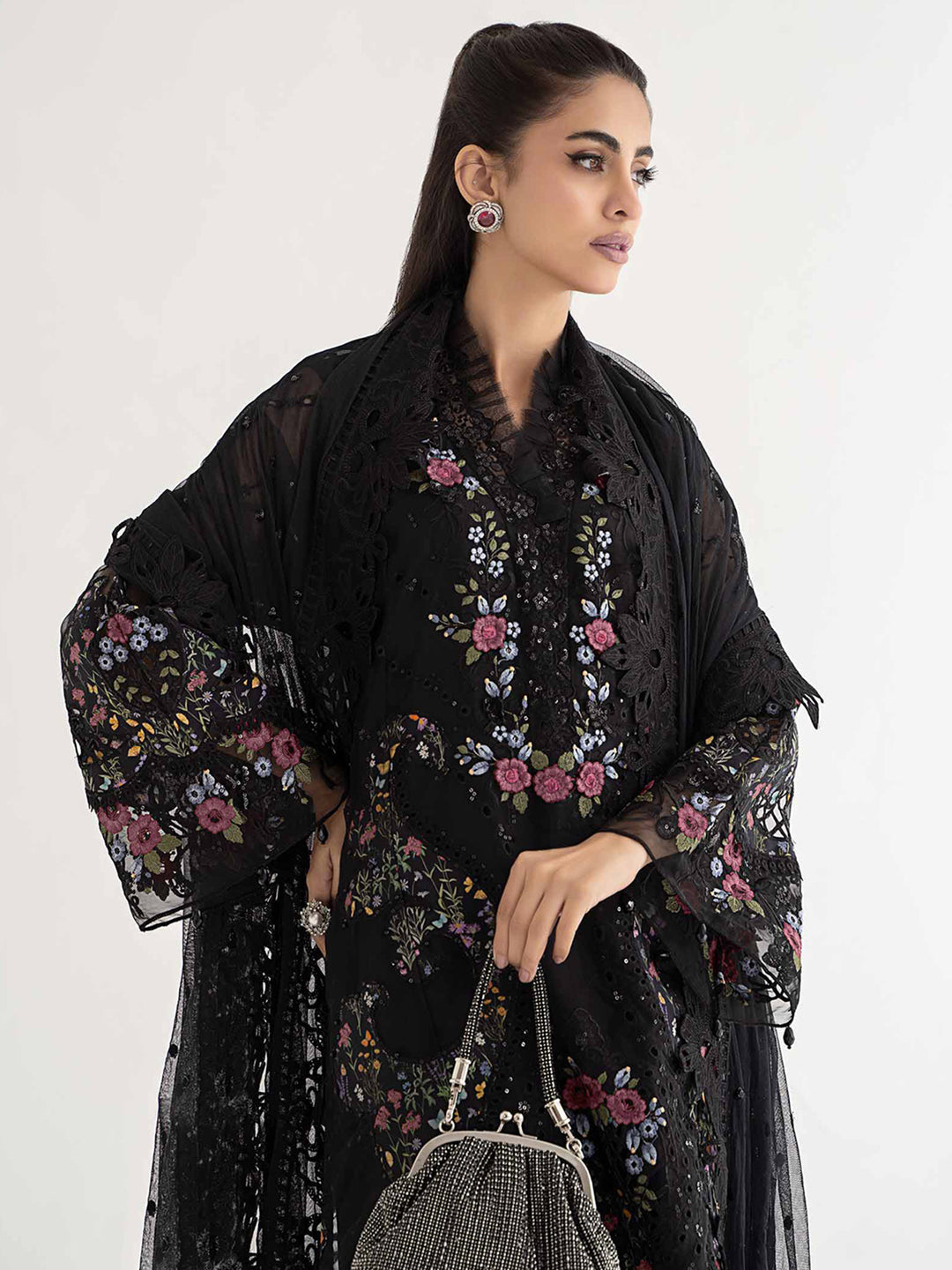 Elegant Black Eid Special Designer Pant Suit with Intricate Embroidery - Perfect for Festive Celebrations, Weddings & Special Occasions