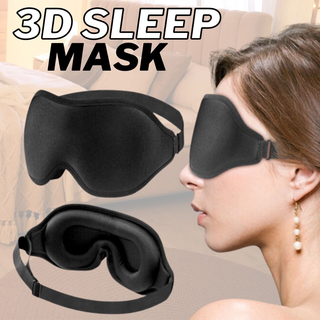3D Sleep Mask for Men & Women - Blackout Eye Mask for Sleeping, Travel & Relaxation - Perfect for Night Shifts, Airplane Travel & Meditation