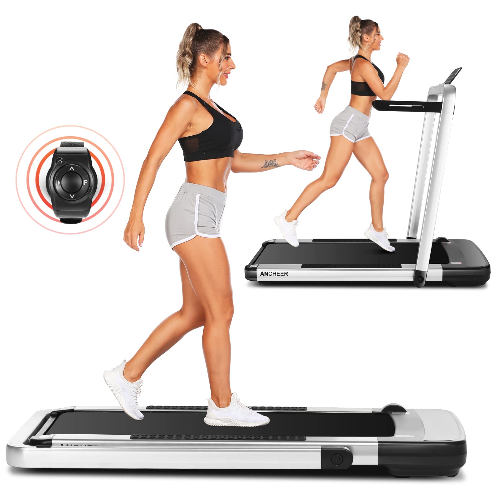 ANCHEER Folding Treadmill for Home - Electric Walking & Running Machine with APP Control, Under Desk Treadmill for Office & Small Spaces, Portable Exercise Equipment for Walking, Jogging & Workout - Perfect for Home Gym, Apartment Fitness & Office Workouts