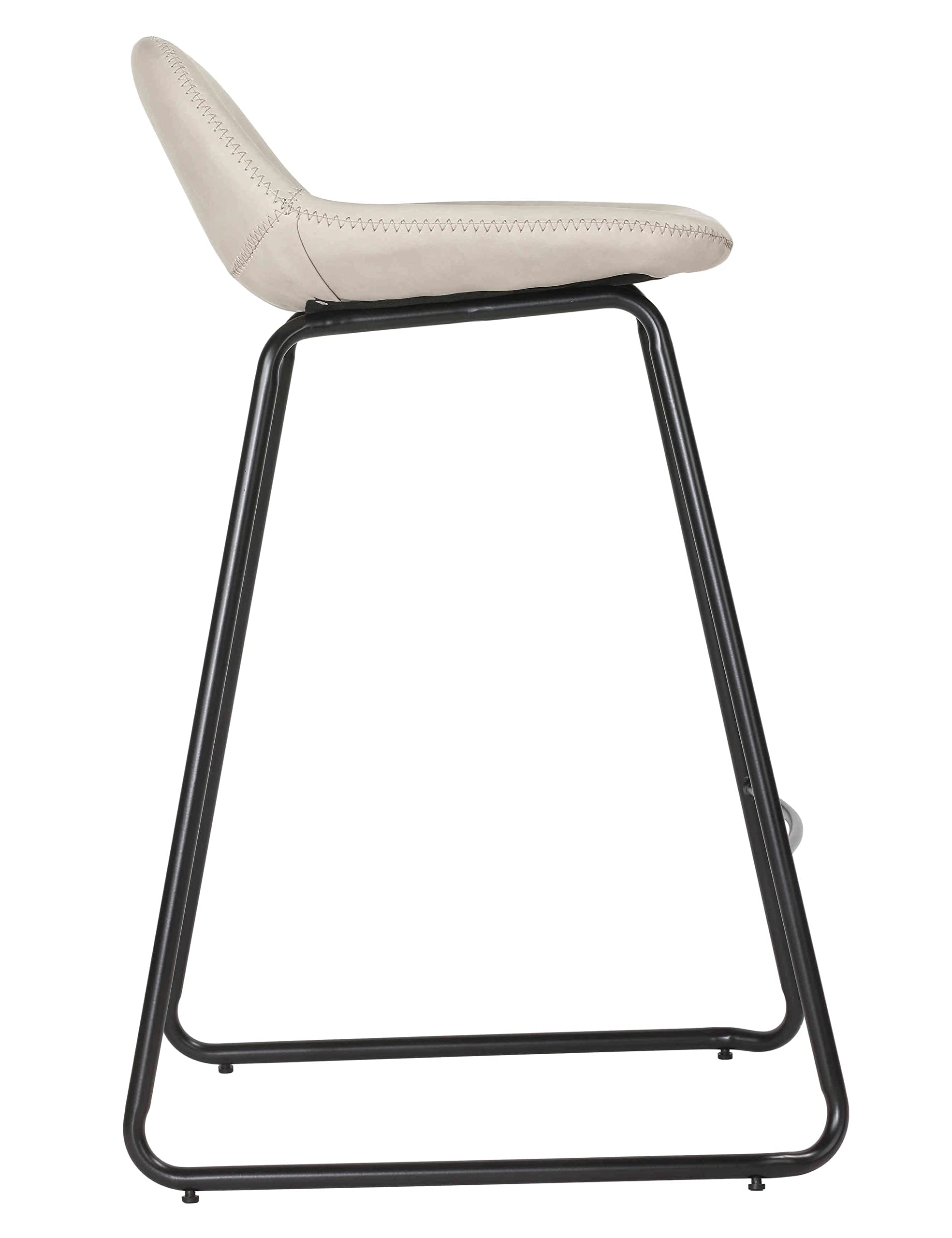Cortesi Home Ava Counter Stools Set of 2 - Modern Grey Bar Stools for Kitchen Island, Breakfast Bar & Dining Counter - Adjustable Height & Comfortable Seating