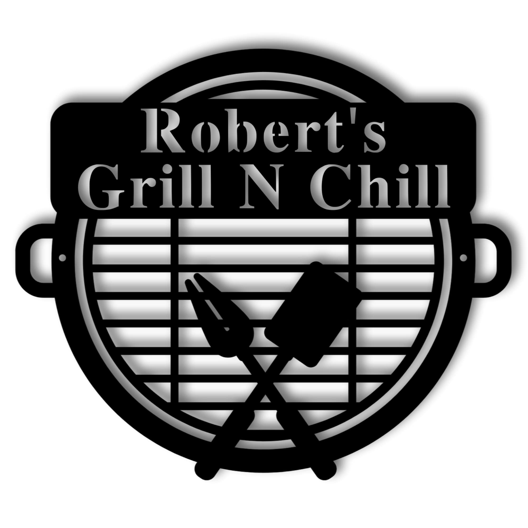 Personalized BBQ Metal Sign - 30 Inch Wide Custom Grilling Gift for Dad, Father's Day Present, Outdoor Kitchen Decor - Perfect for Backyard, Patio & Man Cave Decorations