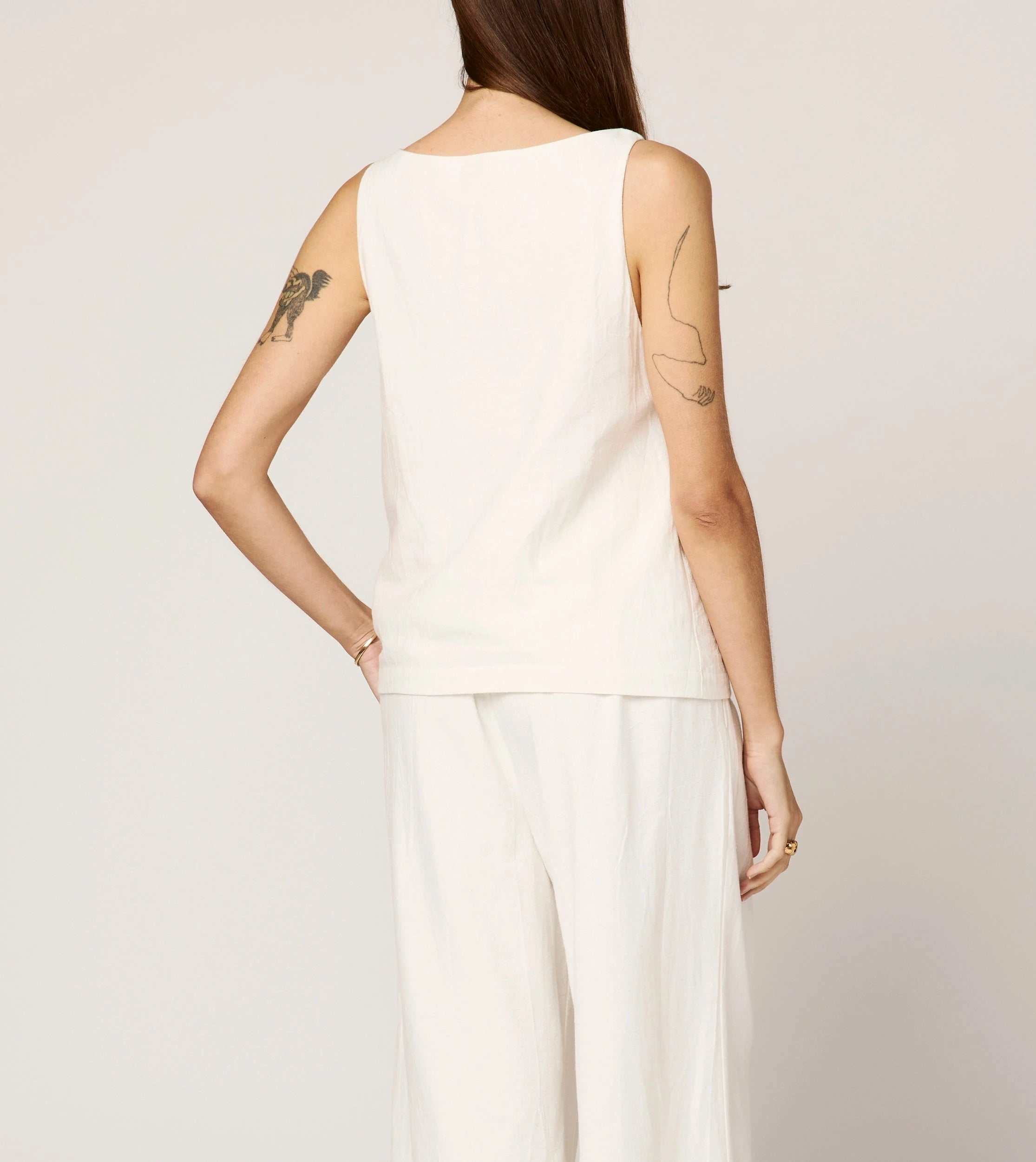 Ambesia Ivory Tank Top for Women - Soft Breathable Casual Shirt - Perfect for Summer, Beach, and Everyday Wear