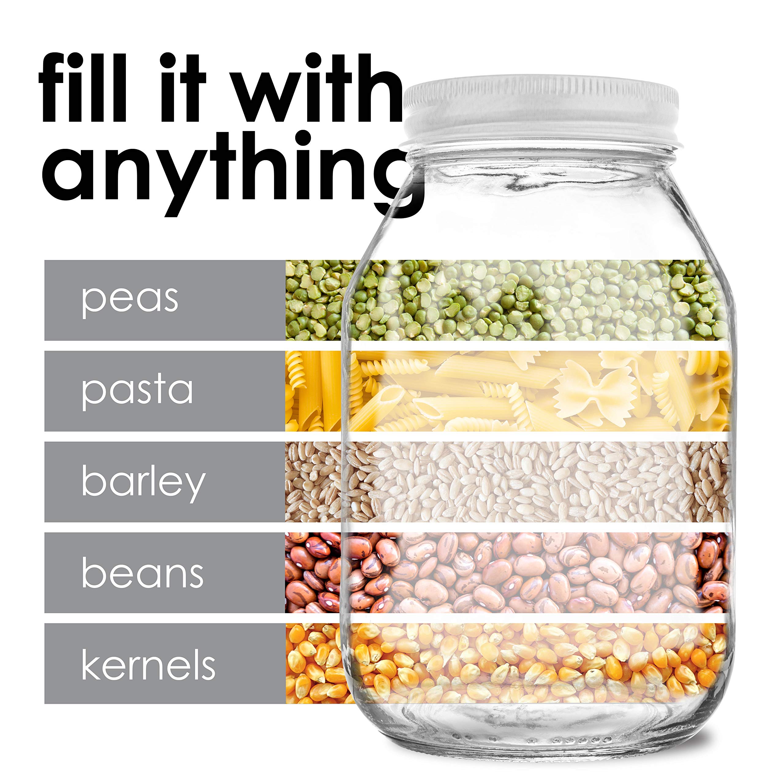 12 Pack 32oz Regular Mouth Glass Mason Jars with Airtight Metal Lids - Perfect for Pickling, Canning, Fermenting, Storing Food, Jams, Sauces, Kombucha, Kefir & Preserves - Ideal for Home Kitchen, DIY Projects & Food Storage Organization