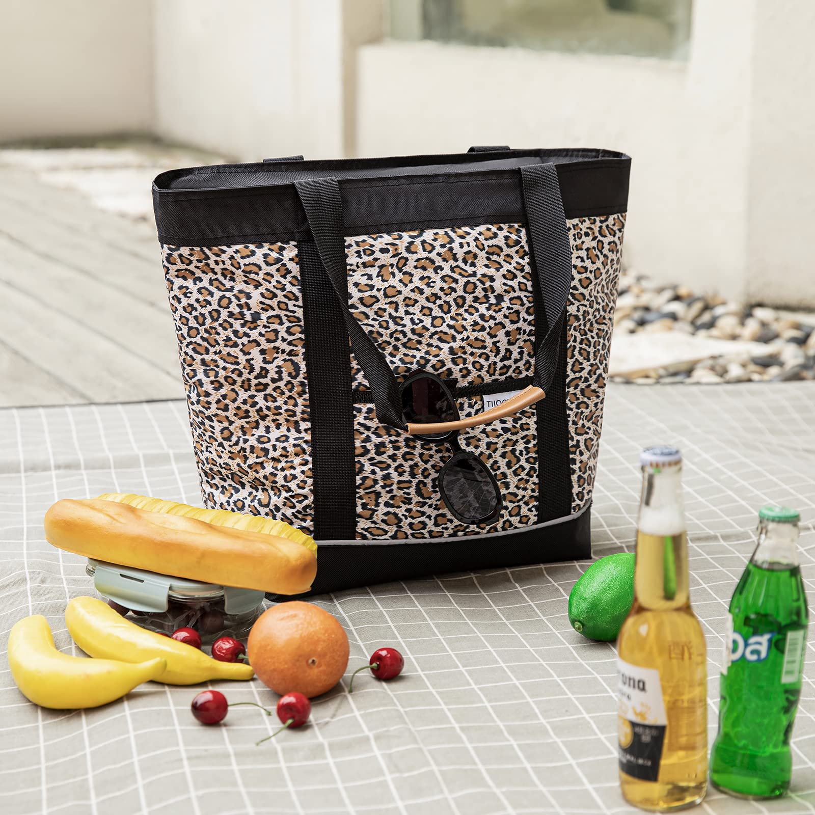 Insulated Cooler Bag - Large Leak-Proof Reusable Grocery Tote for Women & Men | Keep Food, Drinks & Breastmilk Cold or Hot | Perfect for Delivery, Travel, Picnics & Beach Outings | BPA-Free & Eco-Friendly