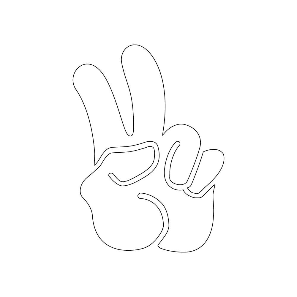 838 Peace Hand Sign Stickers 2.5