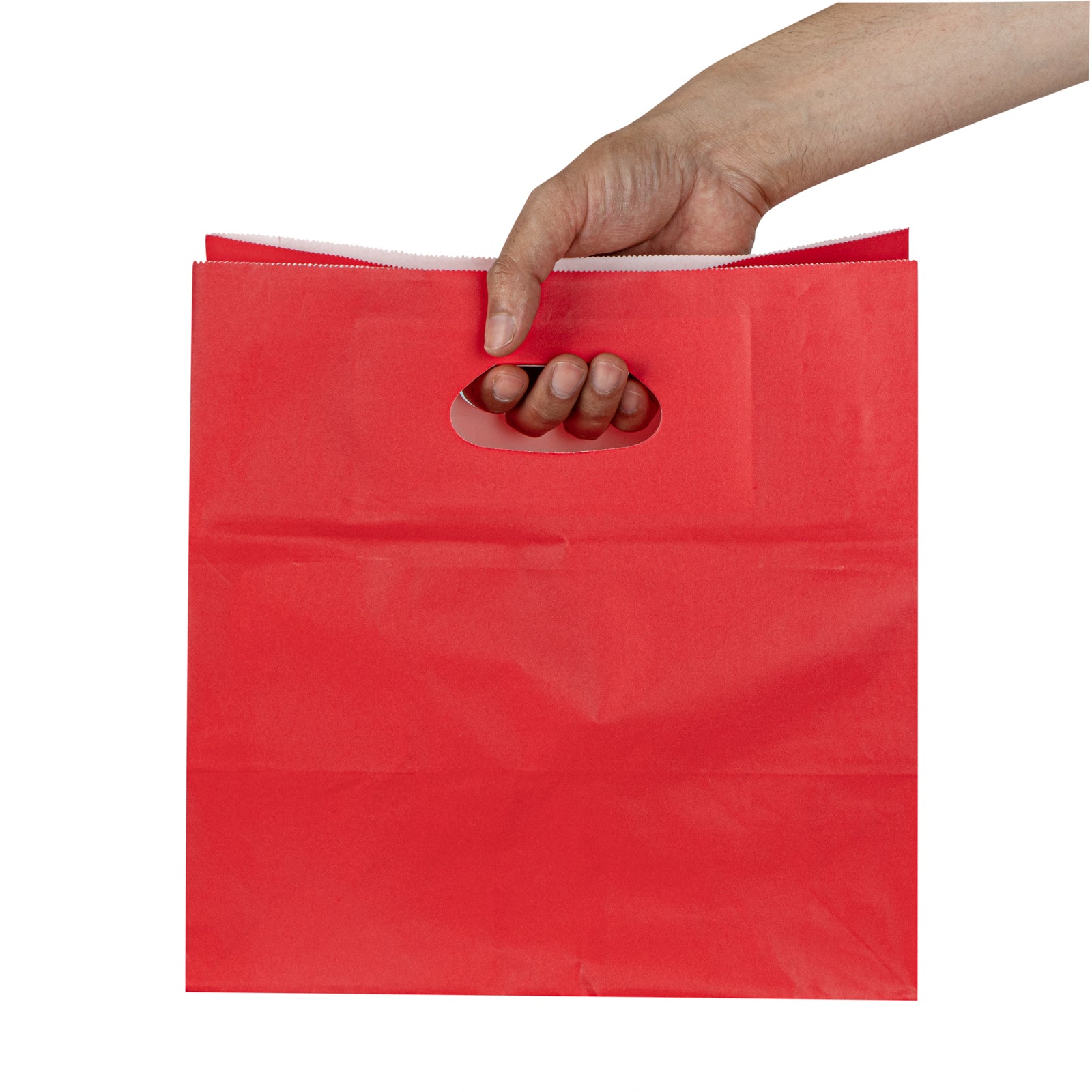 Eco-Friendly Red Rectangle Takeout Bags with Sturdy Handles - 11