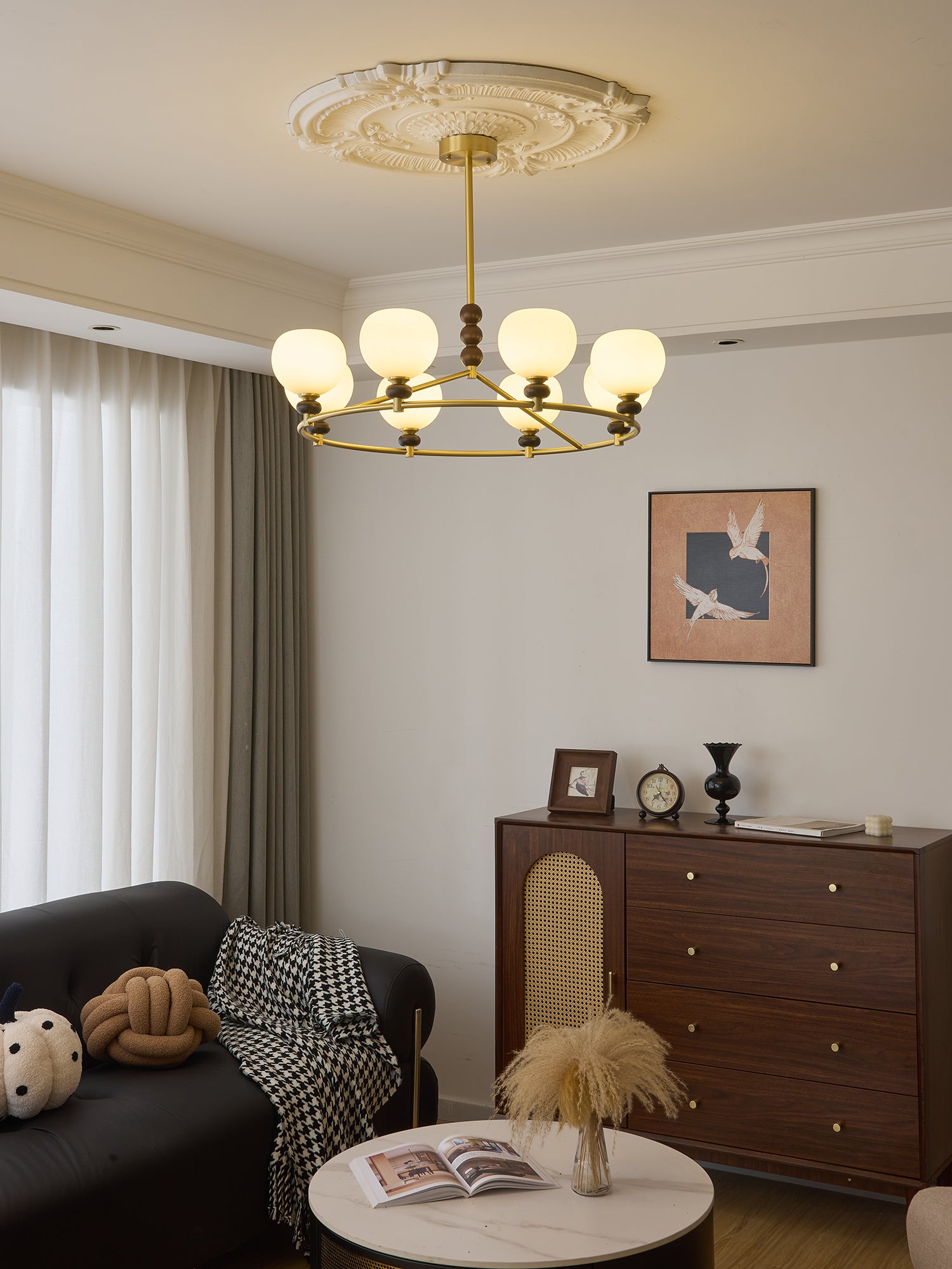 Celestique Crystal Chandelier - Elegant Modern Ceiling Light Fixture for Dining Room, Bedroom & Living Room | Energy Efficient LED Lighting | Perfect for Home Decor & Wedding Venues