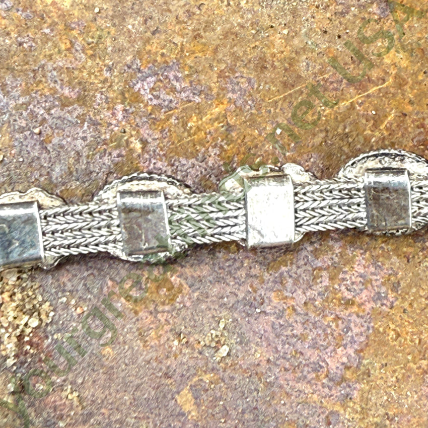 Vintage Sterling Silver Chain & Station Bracelet for Women - Elegant Layered Bracelet for Daily Wear, Gift Giving & Special Occasions
