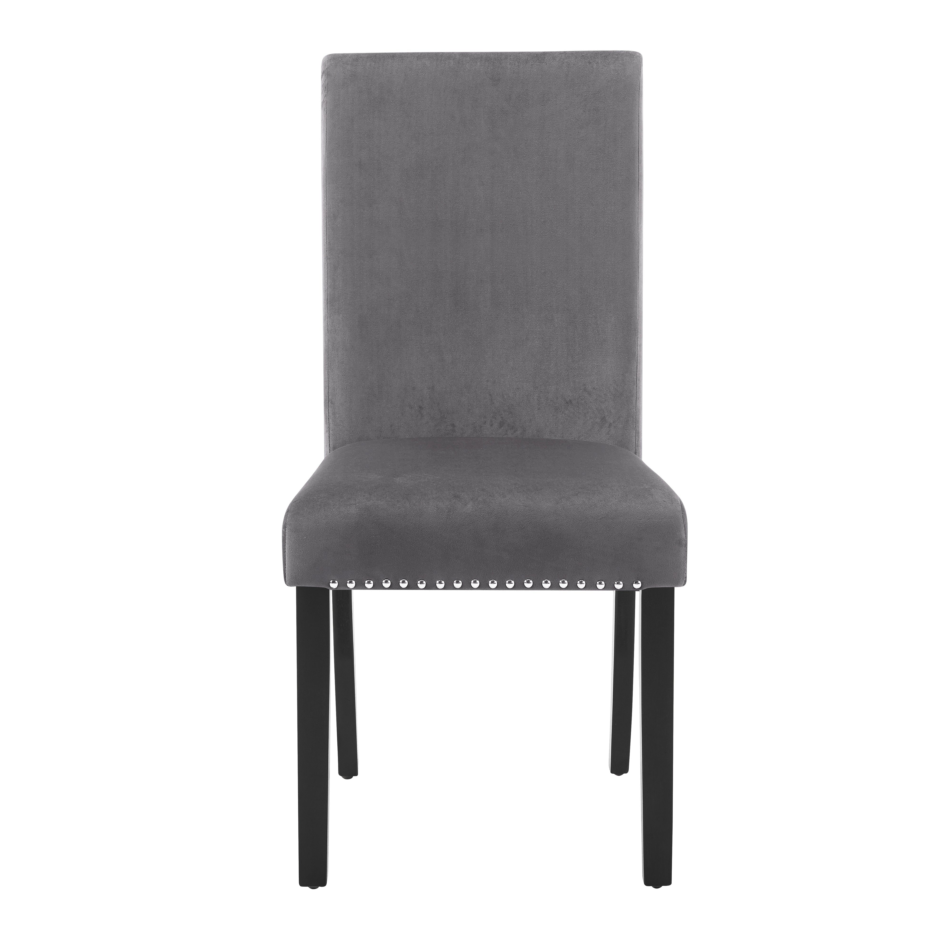Roundhill Furniture Cobre Contemporary Velvet Dining Chairs with Nailhead Trim, Set of 2 - Modern Upholstered Side Chairs for Dining Room, Kitchen, or Home Office